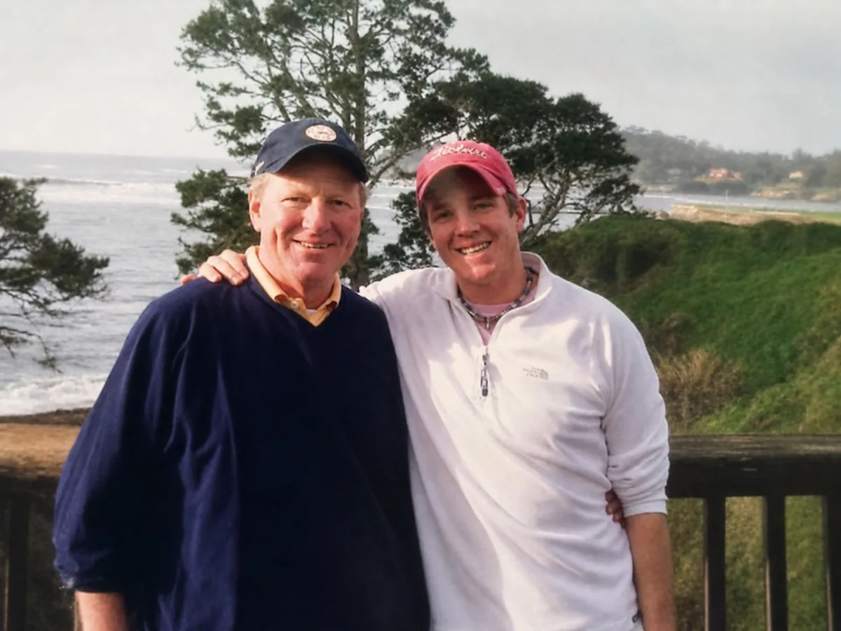 Brian Richard Vulbrock smiling with Dirk at Pebble Beach