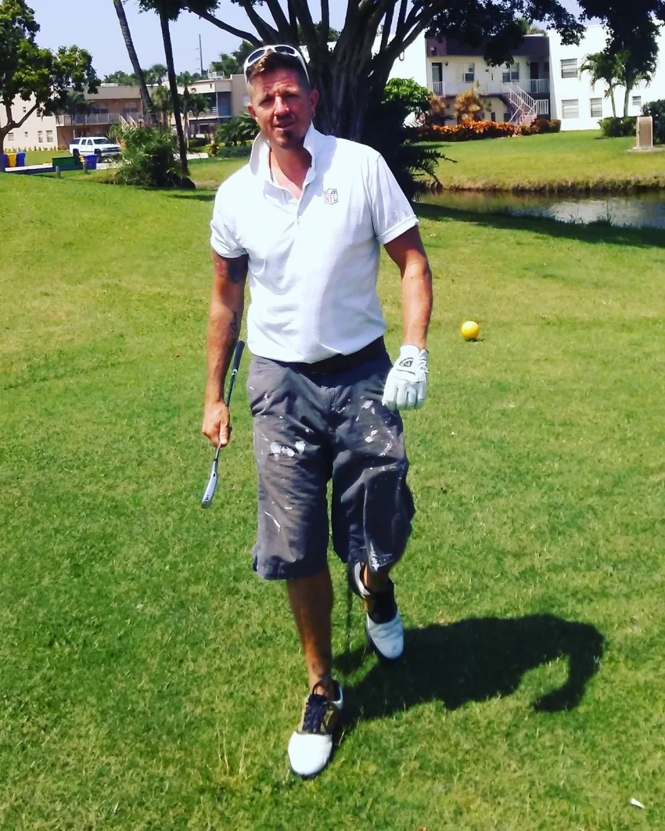 Brian Vulbrock walking on a golf course
